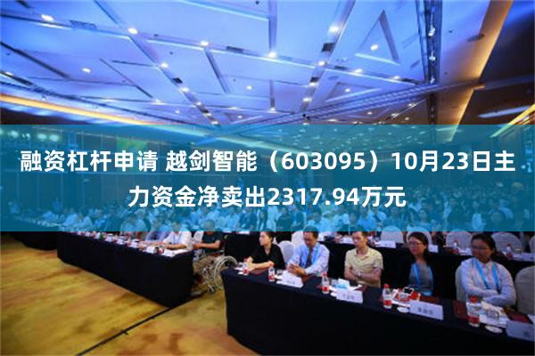 融资杠杆申请 越剑智能（603095）10月23日主力资金净卖出2317.94万元