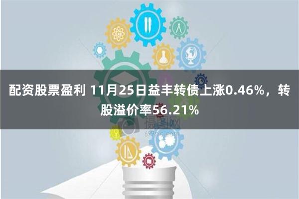 配资股票盈利 11月25日益丰转债上涨0.46%，转股溢价率56.21%