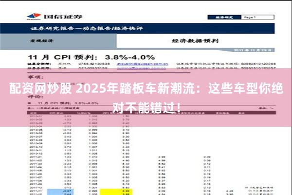 配资网炒股 2025年踏板车新潮流：这些车型你绝对不能错过！